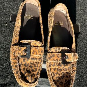 Stuart Weitzman Animal Print Buckle Loafers